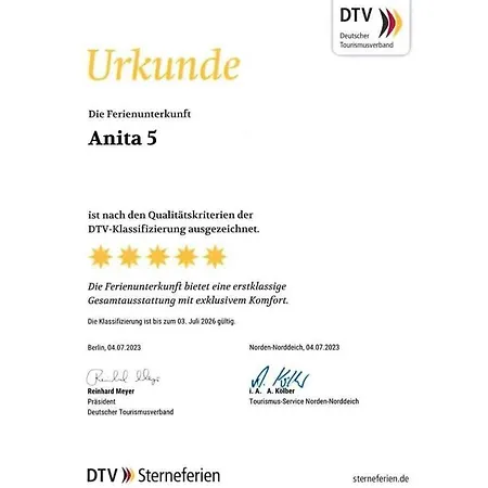 Anita 5 Comfortable Holiday * Norden